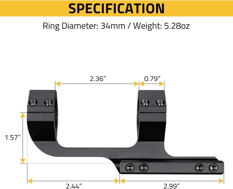CVLIFE Cantilever Scope Mounts, Offset Dual Ring One-Piece Scope Mount, Lightweight Aluminum - Image 5